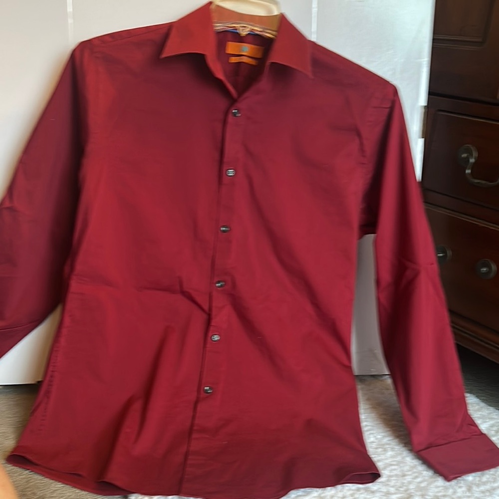 Egara Red Dress Shirt Long-Sleeve Classic